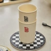 F37-1002 Mouthwash cup, cute printed mouthwash cup, simple and ins-style toothbrush cup without handle, couple toothbrush cup Specification image